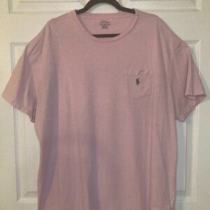 Polo Ralph Lauren Men's Pink T Shirt - Left Chest Pocket- Size XXL